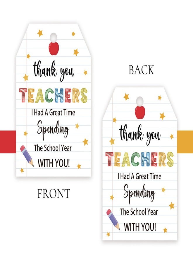 FORSHEEP 50pcs Teacher Thank You Tags, Teacher Appreciation Gift Tag with String for Party, Teacher Appreciation Week Favor Tags, Back to School Gifts for Teachers - Image 4
